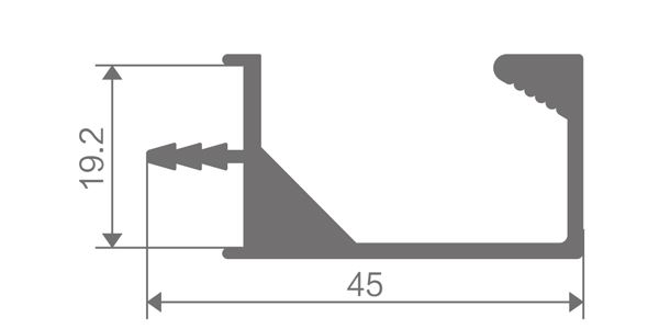 Perfil de mango de aluminio en forma de G, FZ-8922