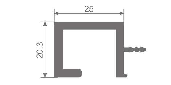 Perfil de mango de aluminio en forma de G, FZ-8924